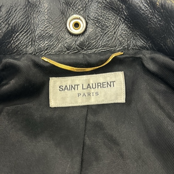 Yves Saint Laurent Black Leather Motorcycle Biker Jacket - Size 36 FR (small) - Picture 10 of 11